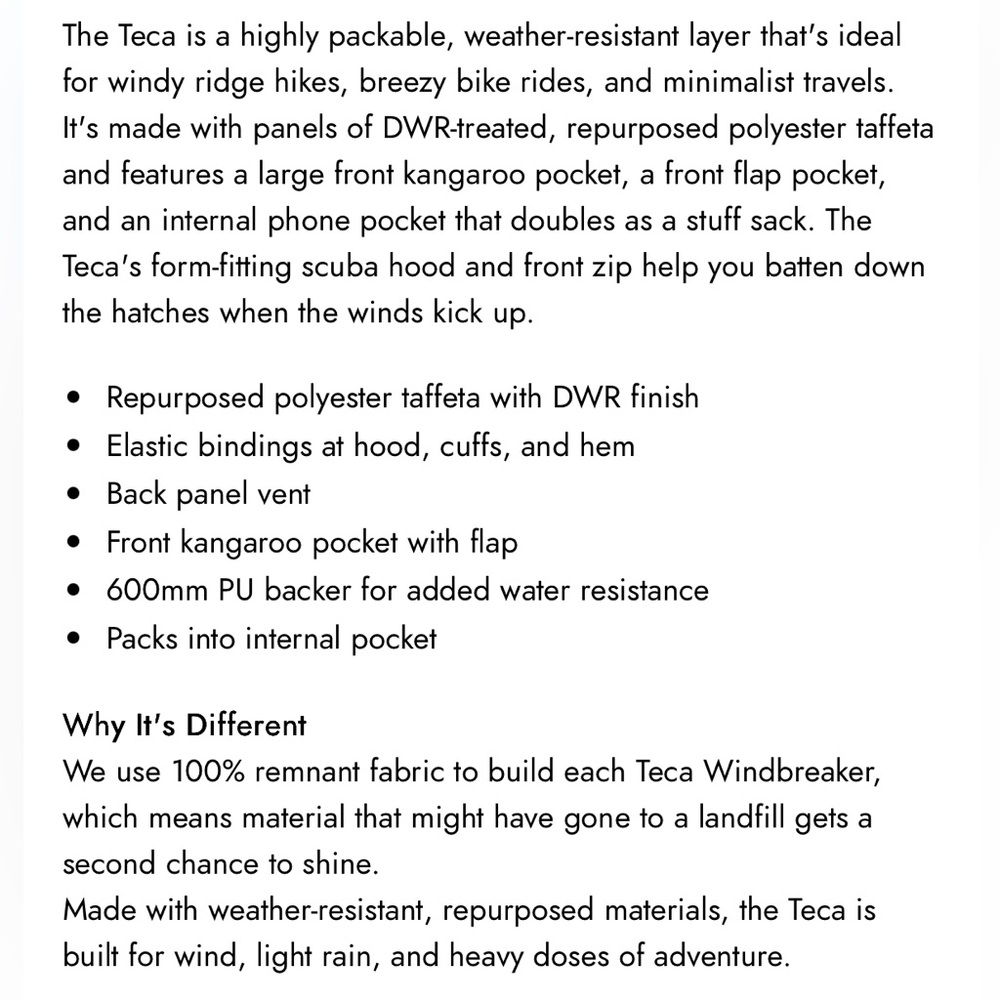 Cotopaxi | Teca Packable Windbreaker Halfzip Moon Walk Packable | Small - Picture 4 of 16